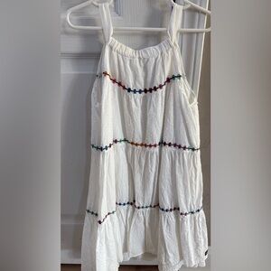 Matilda Jane White Dress with Multicolor Embroidery